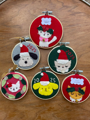 Cat with Santa hat 2025 ornament