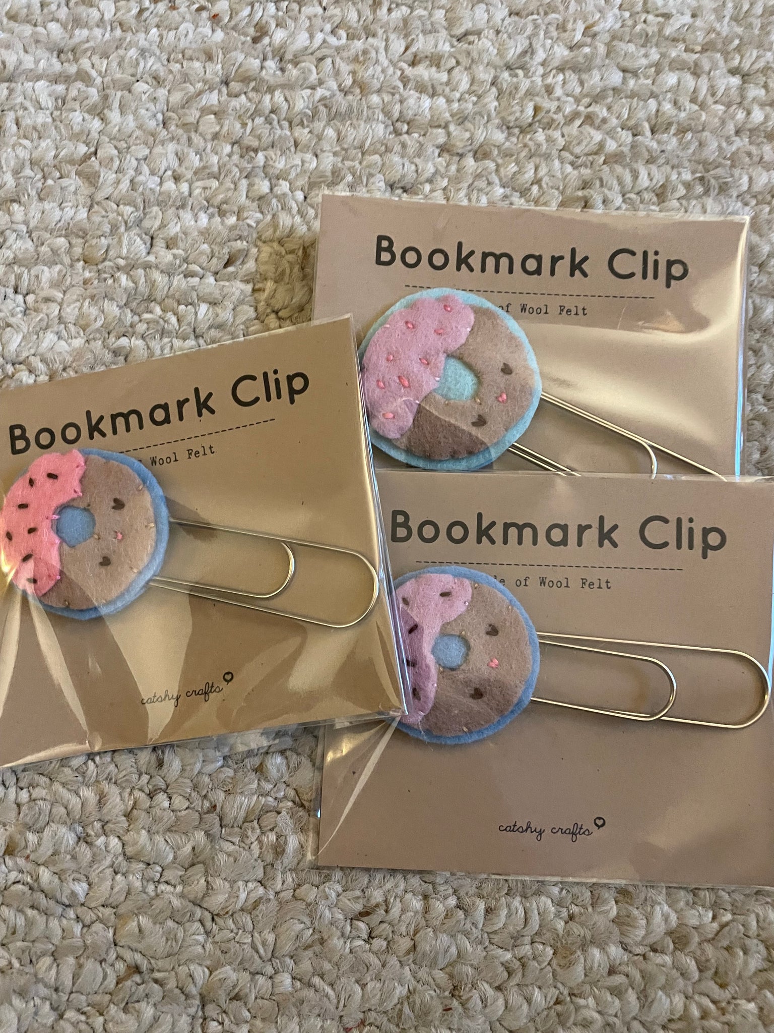 Kate's Custom Order 1/2025 : 3 Donut Bookmarks + 15 Donut Magnets