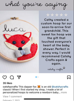 Custom Personalized Fox Hoop For Colin