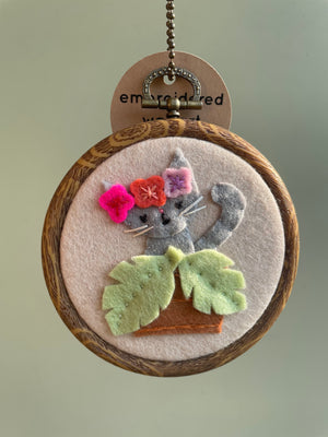Hiding Cat in Plant Original Wall Art