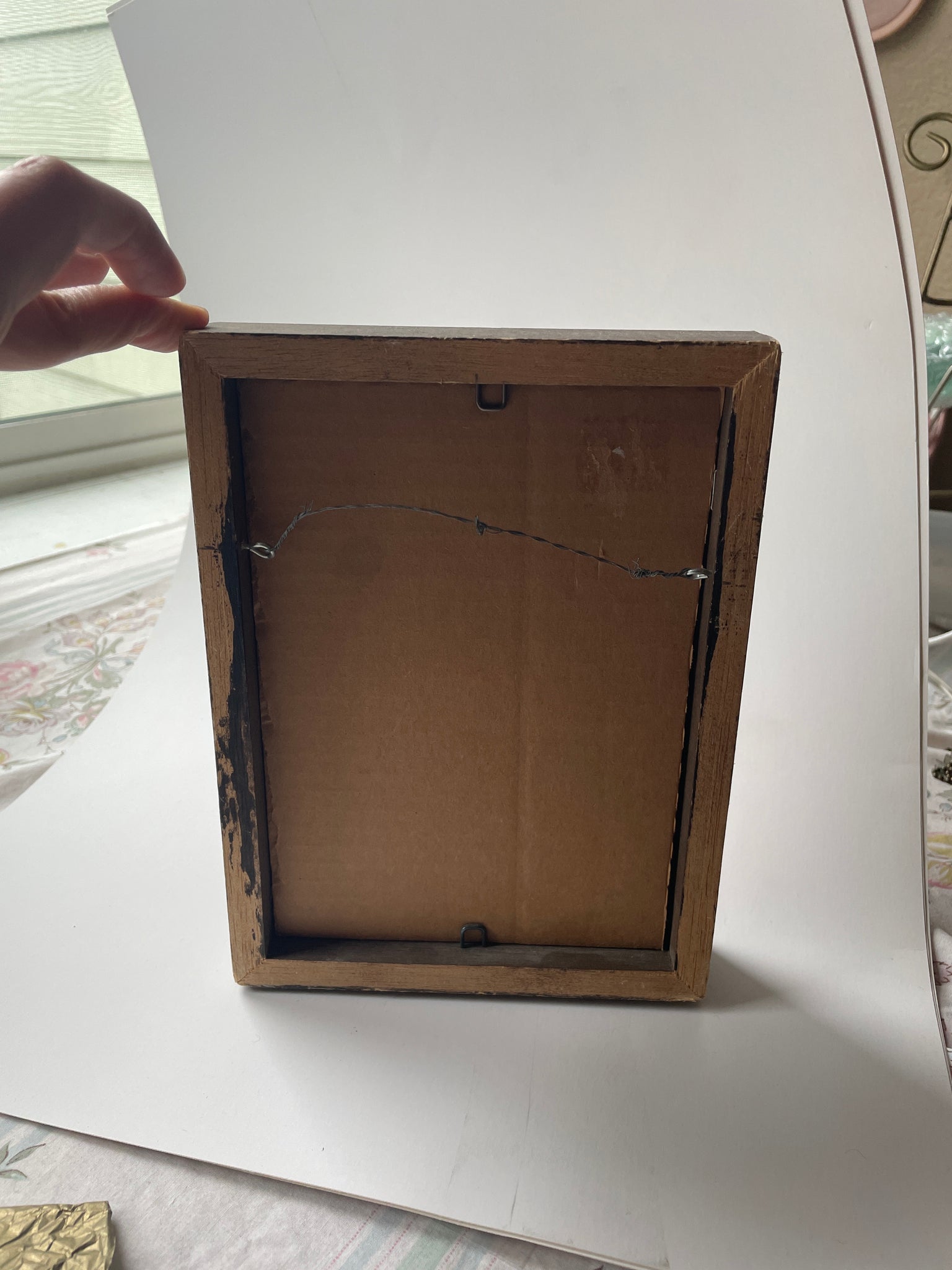 Vintage Hand-embroidered Cottage Scene Wall Art