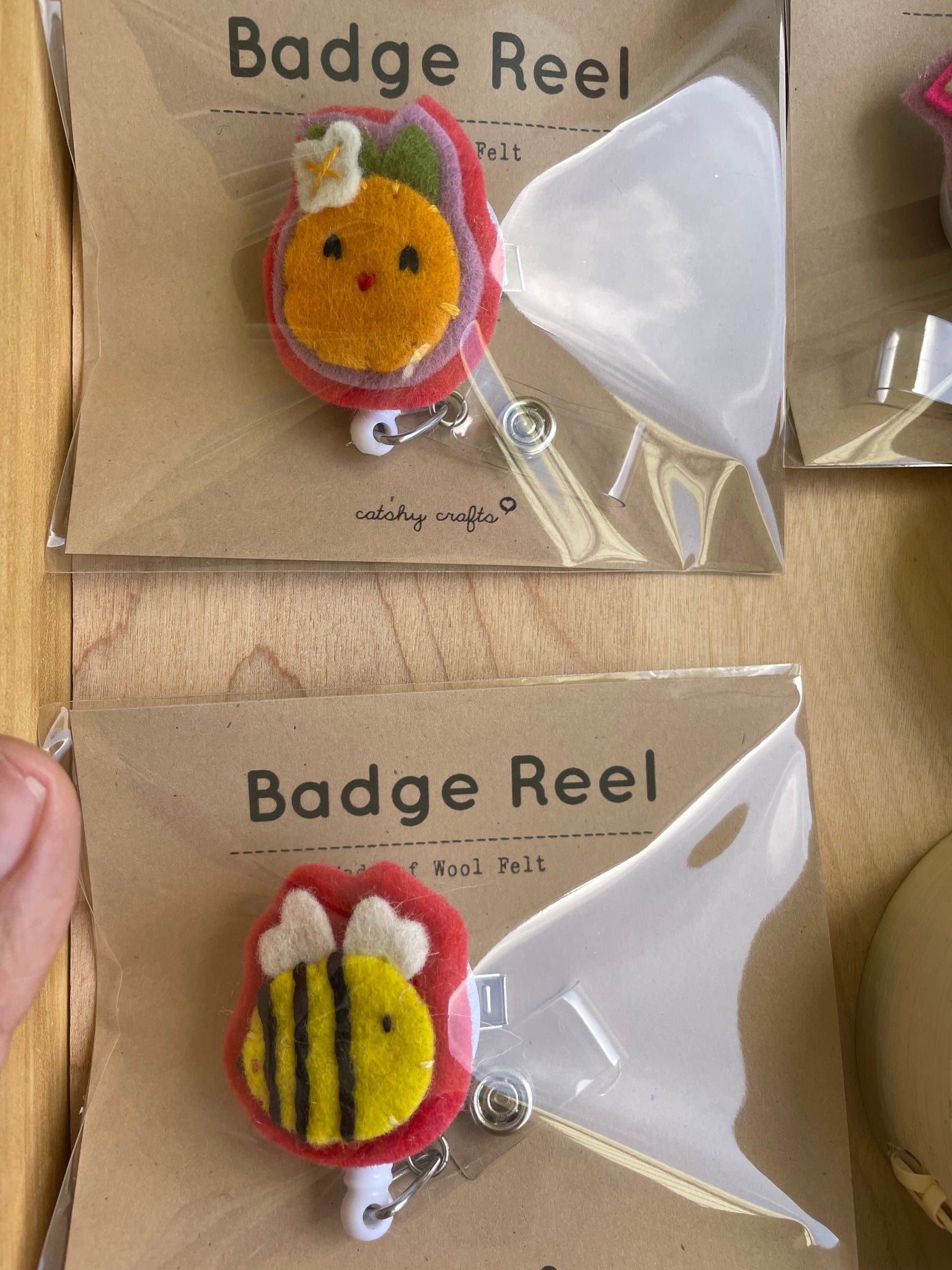 Kate's Custom Order 5/2025 : 3 Badge Reels + 1 Dumpling Clip Set in Steamer