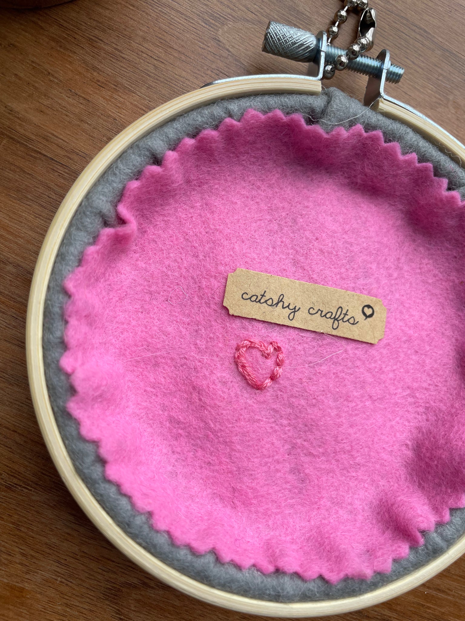 Cat in Pilea Plant Felt Wall Art