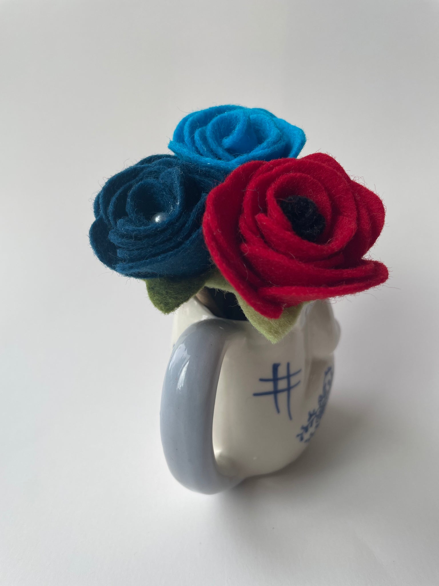 Vintage Blue and White Bunny Creamer or Bud Vase