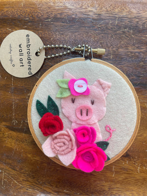 Pike Place Market Piggy Original Felt Art