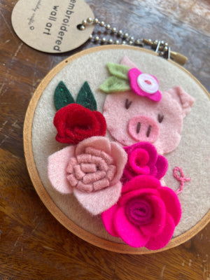 Pike Place Market Piggy Original Felt Art