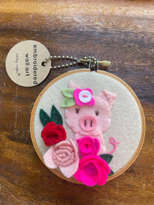 Pike Place Market Piggy Original Felt Art