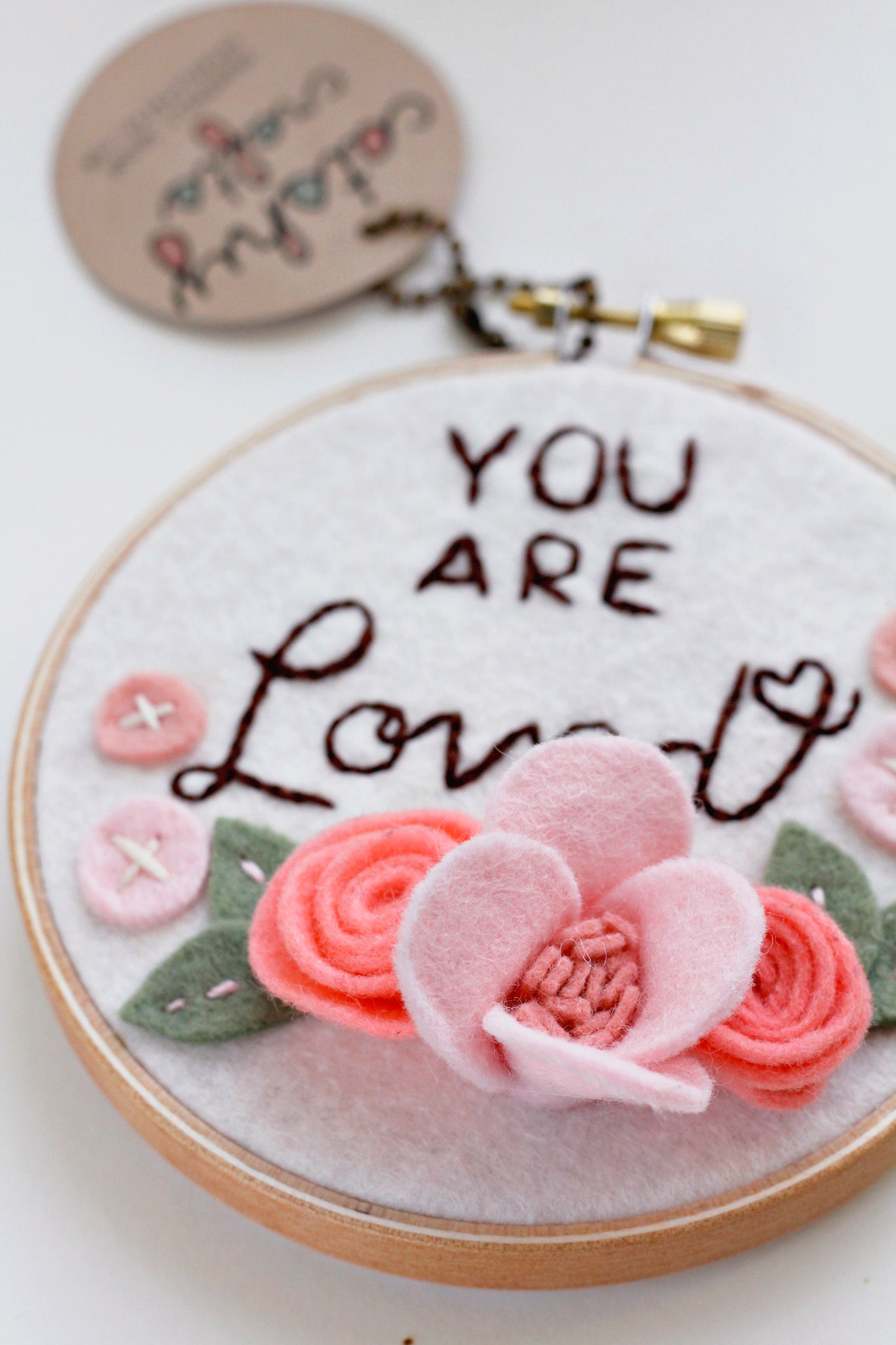 All You Need is Love - Floral Embroidery Hoop Art 