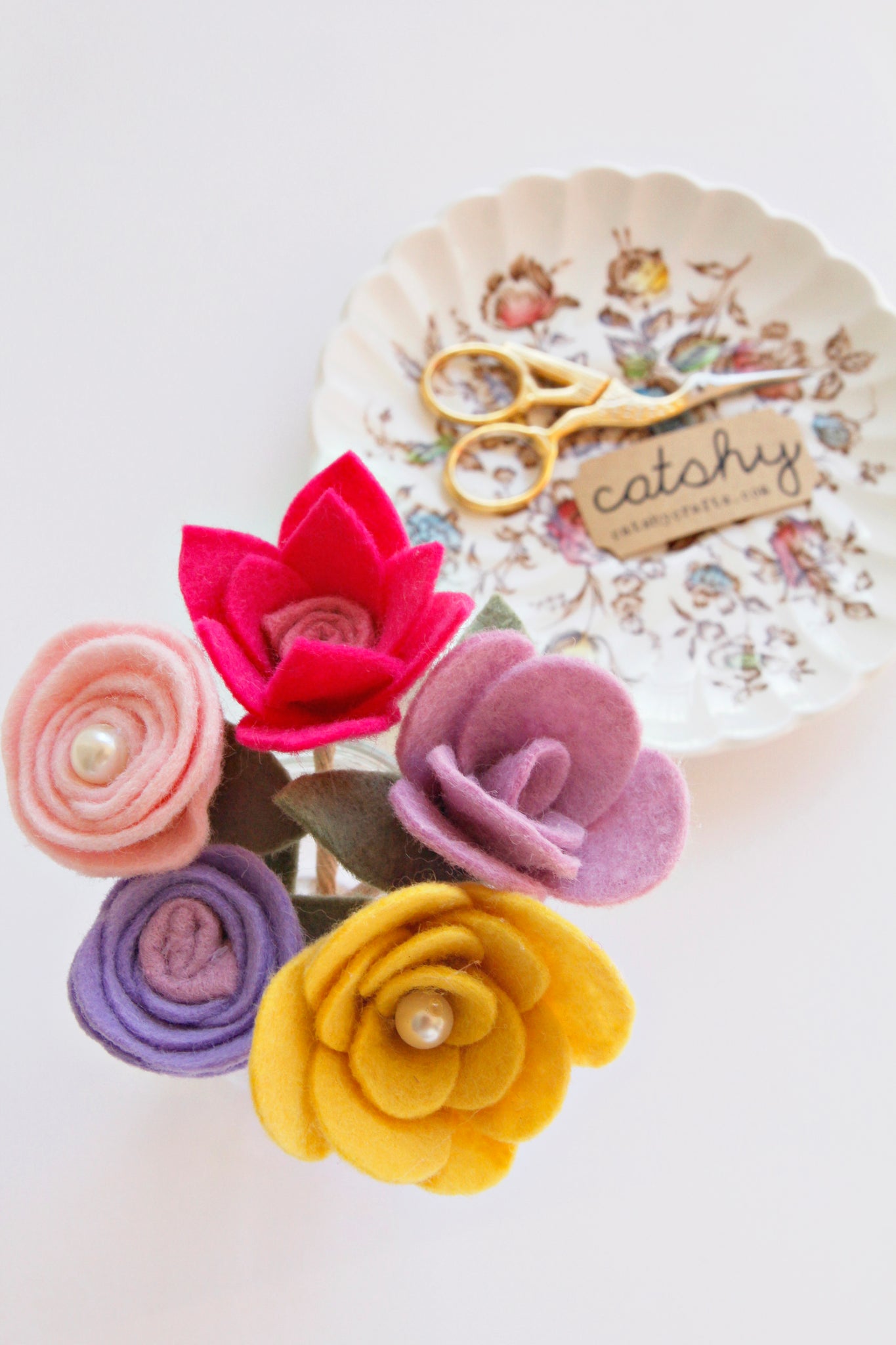 Felt Flower Bouquet – Catshy Crafts
