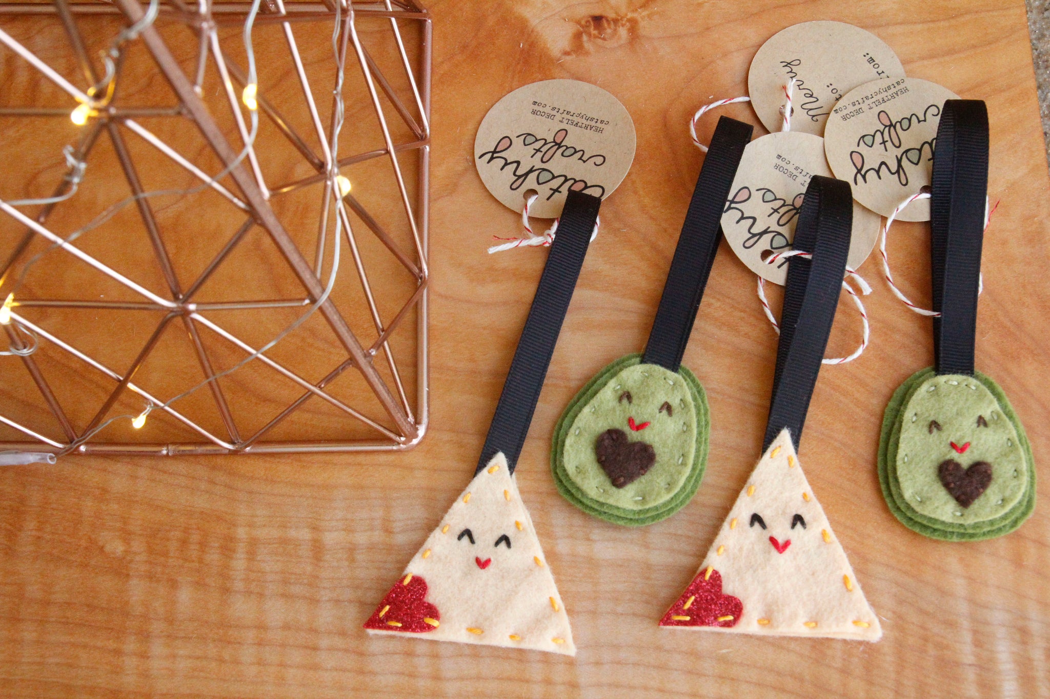 Felt Christmas Ornaments - Dumpling, Taco, Avocado, Chip or Sloth