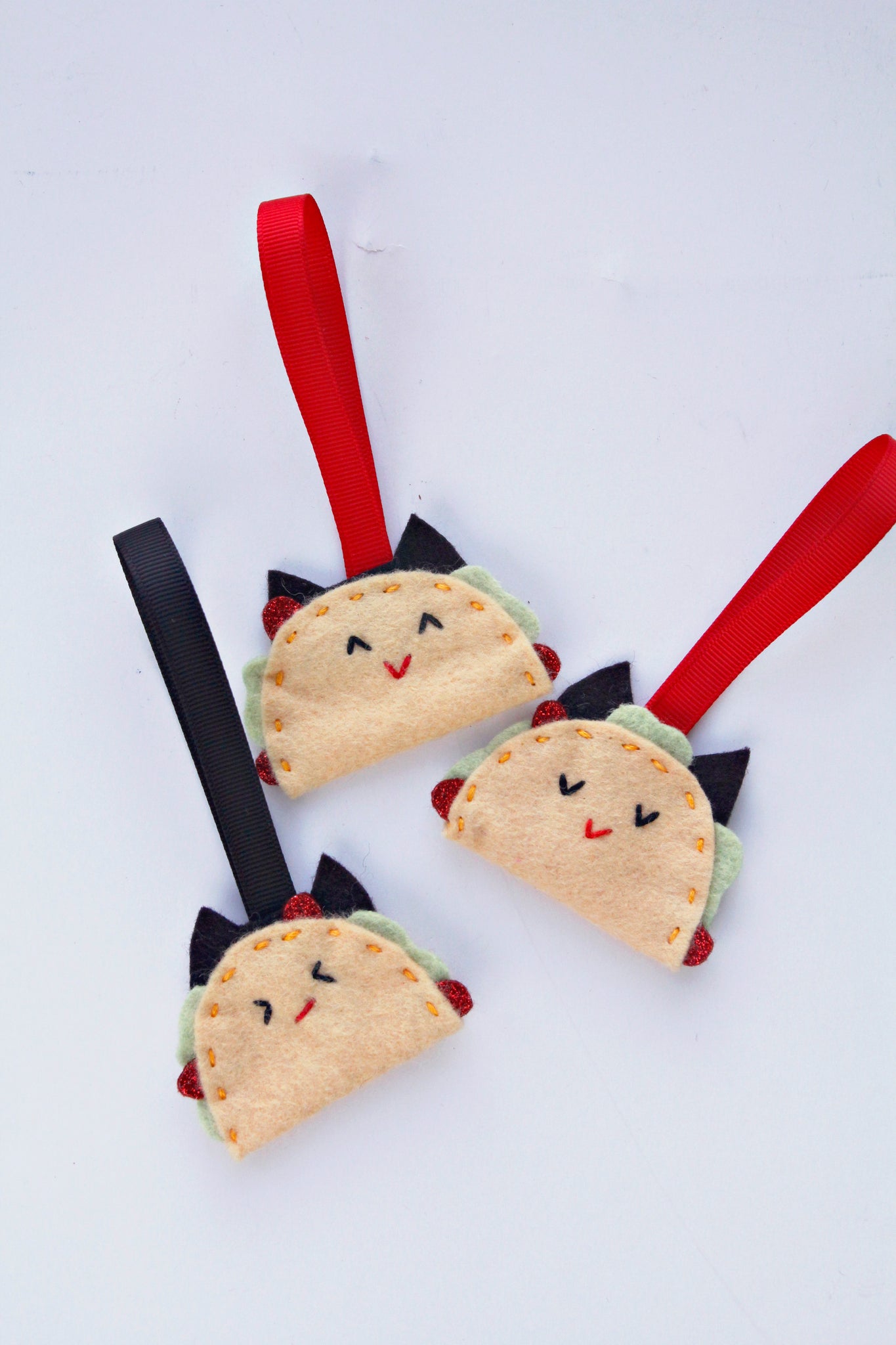 Felt Christmas Ornaments - Dumpling, Taco, Avocado, Chip or Sloth